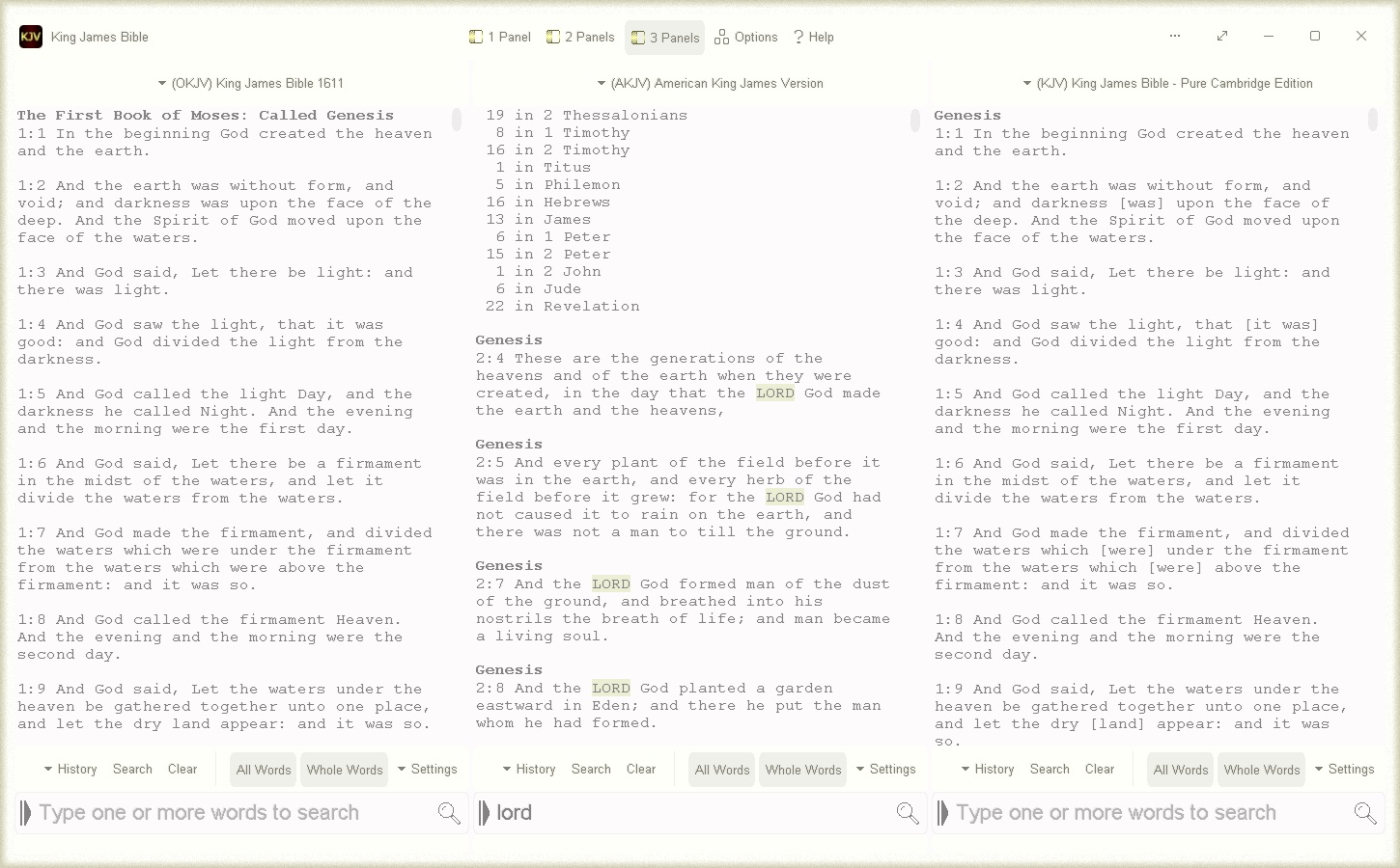 Three search panels in use
Click to view image full size in a new tab