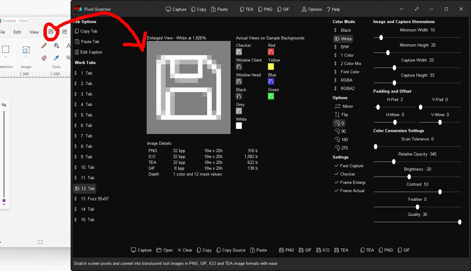 Captured image converted to a transparent monochromatic white with horizontal padding
Click to view image full size in a new tab