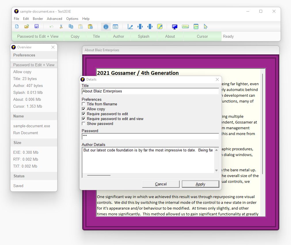 Adjust important document preferences with the Details dialog (Edit > Details)
Click to view image full size in a new tab